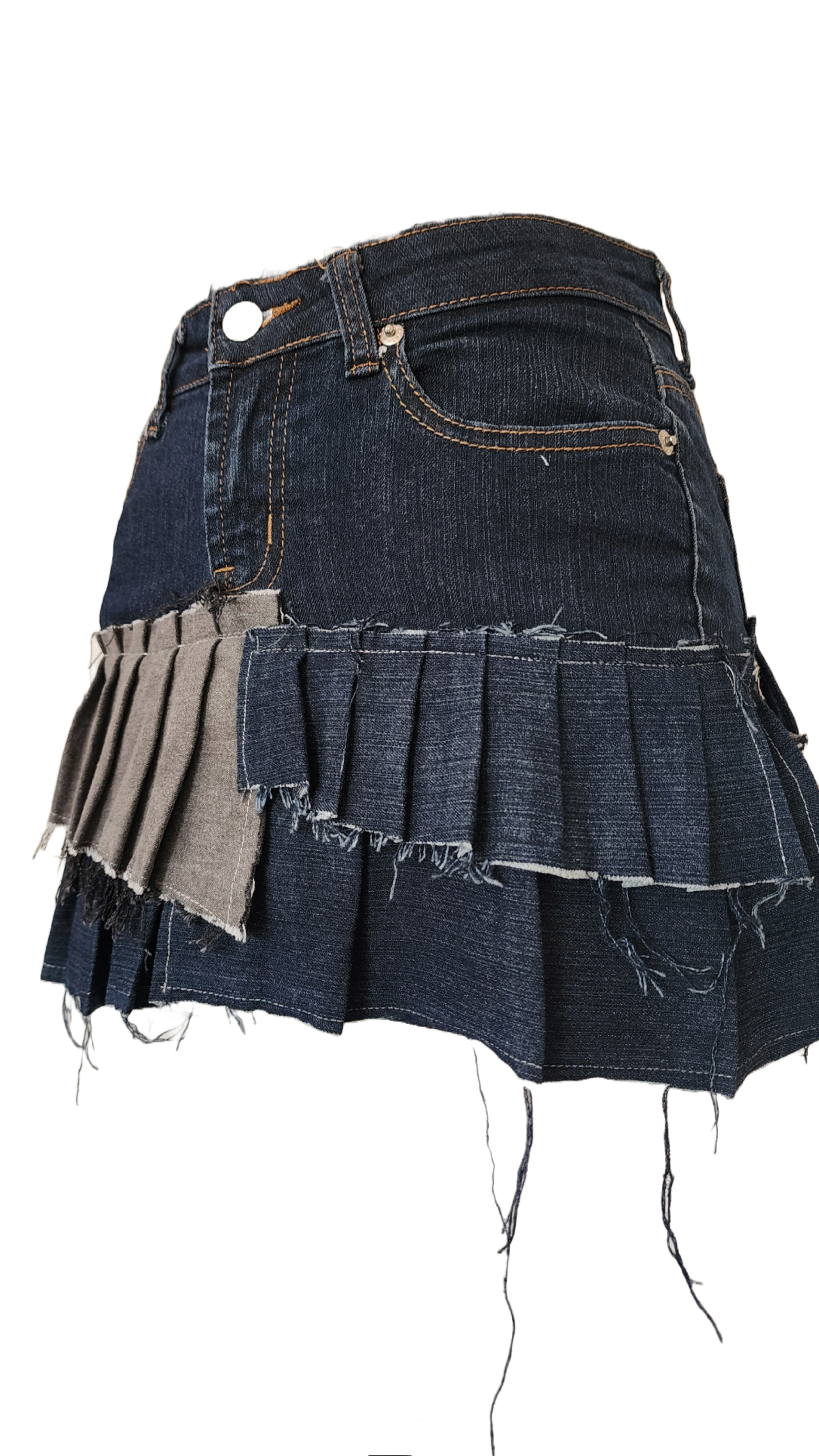 ESVA Ruffle Hem Denim Skirt