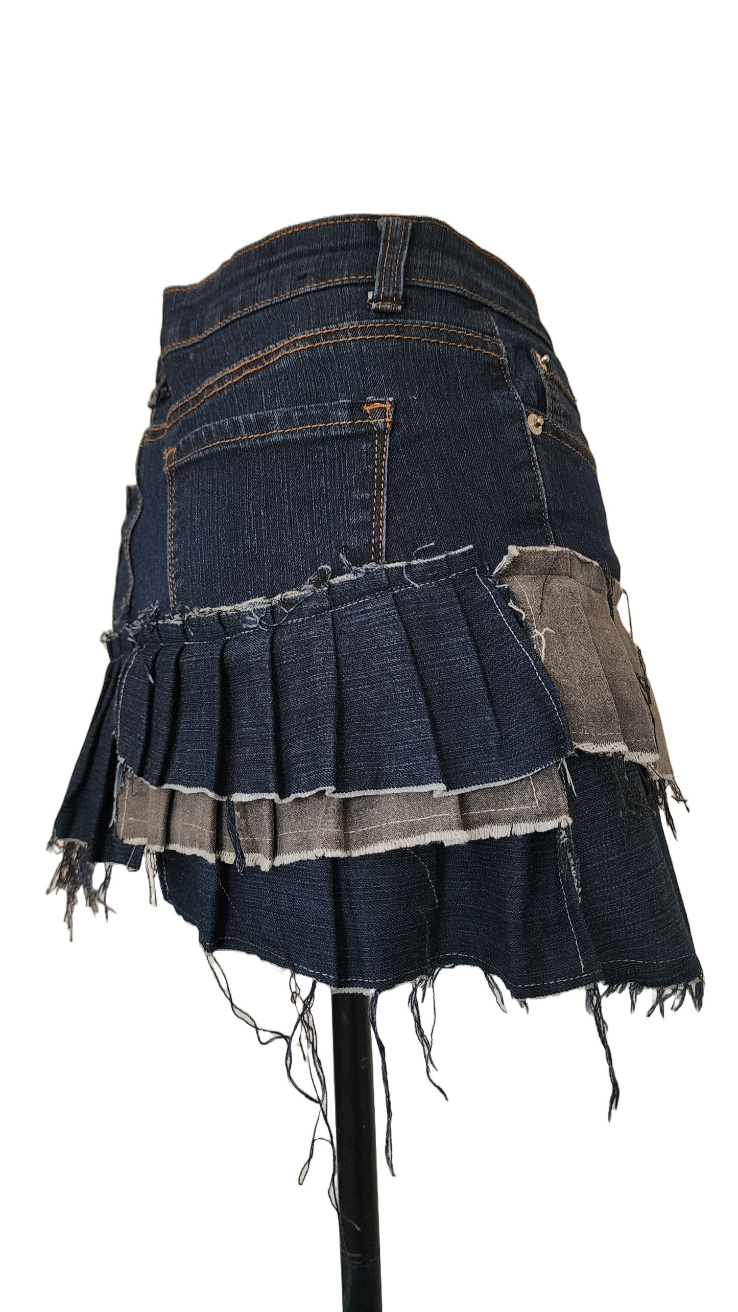 ESVA Ruffle Hem Denim Skirt