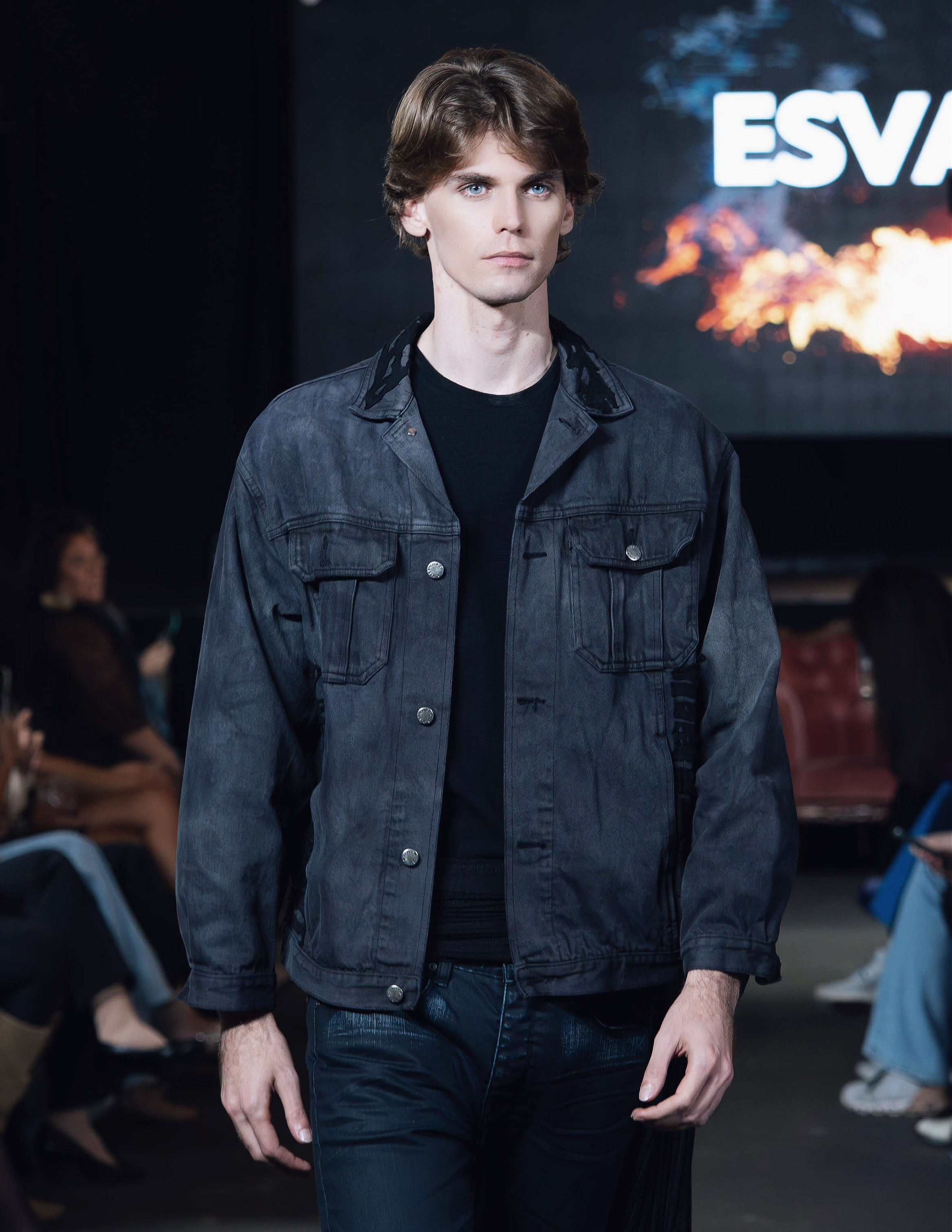 Keiran Custom Patched Dyed Denim Jacket