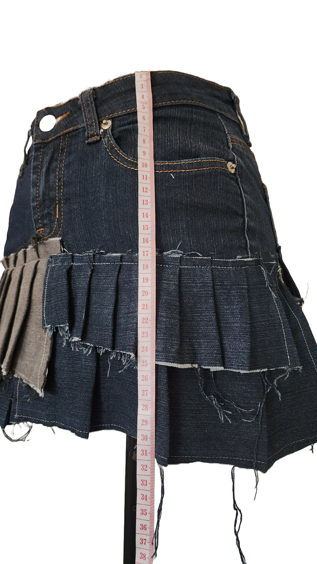 ESVA Ruffle Hem Denim Skirt