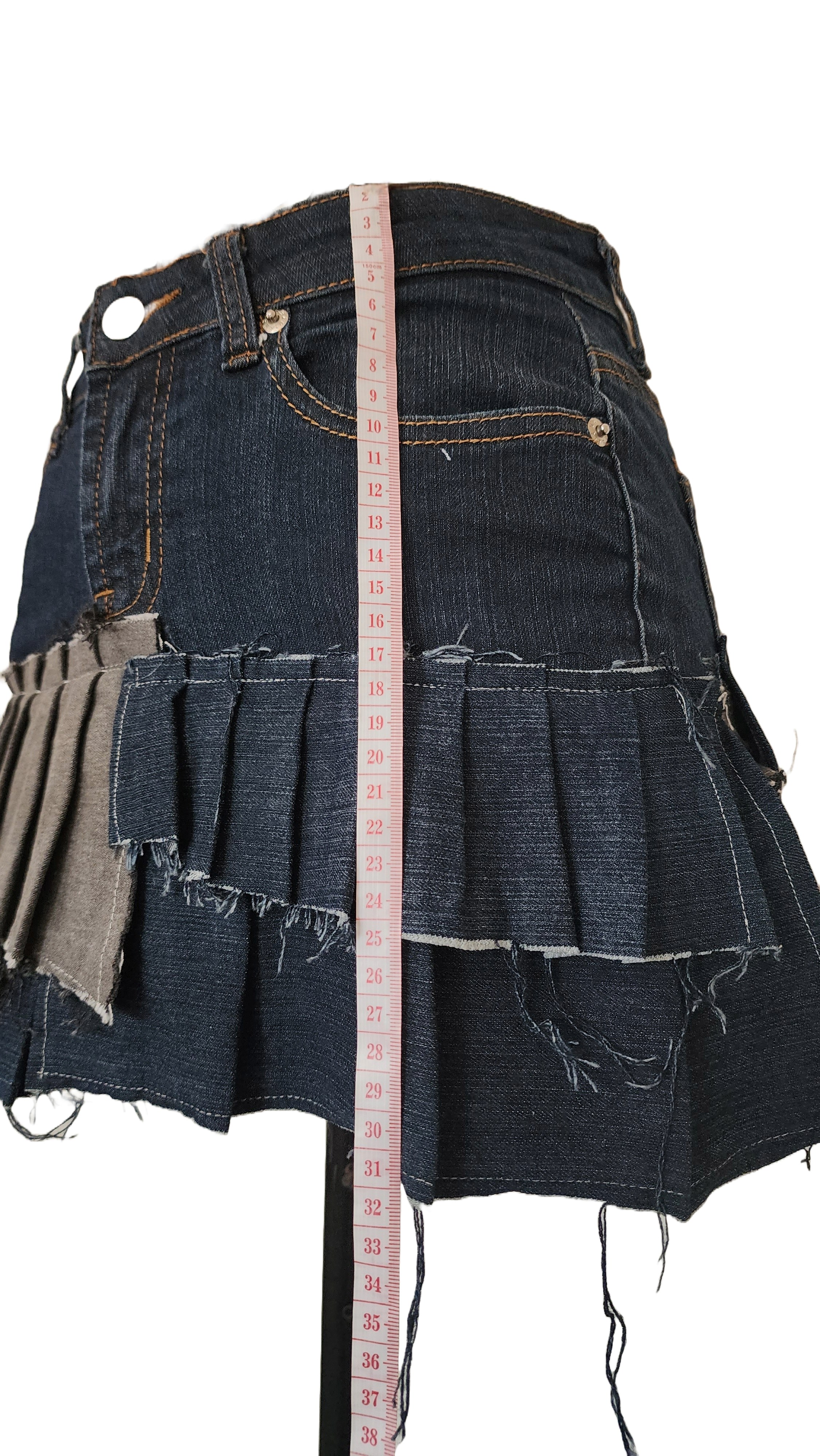 ESVA Ruffle Hem Denim Skirt