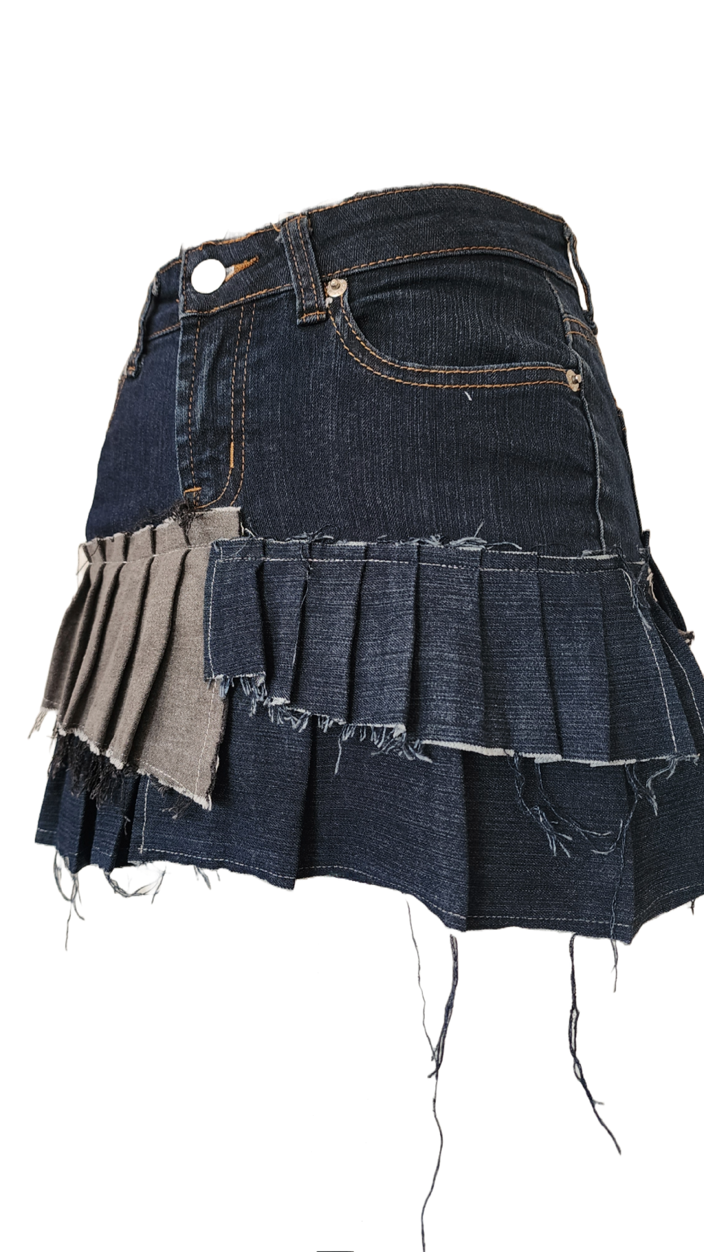 ESVA Ruffle Hem Denim Skirt