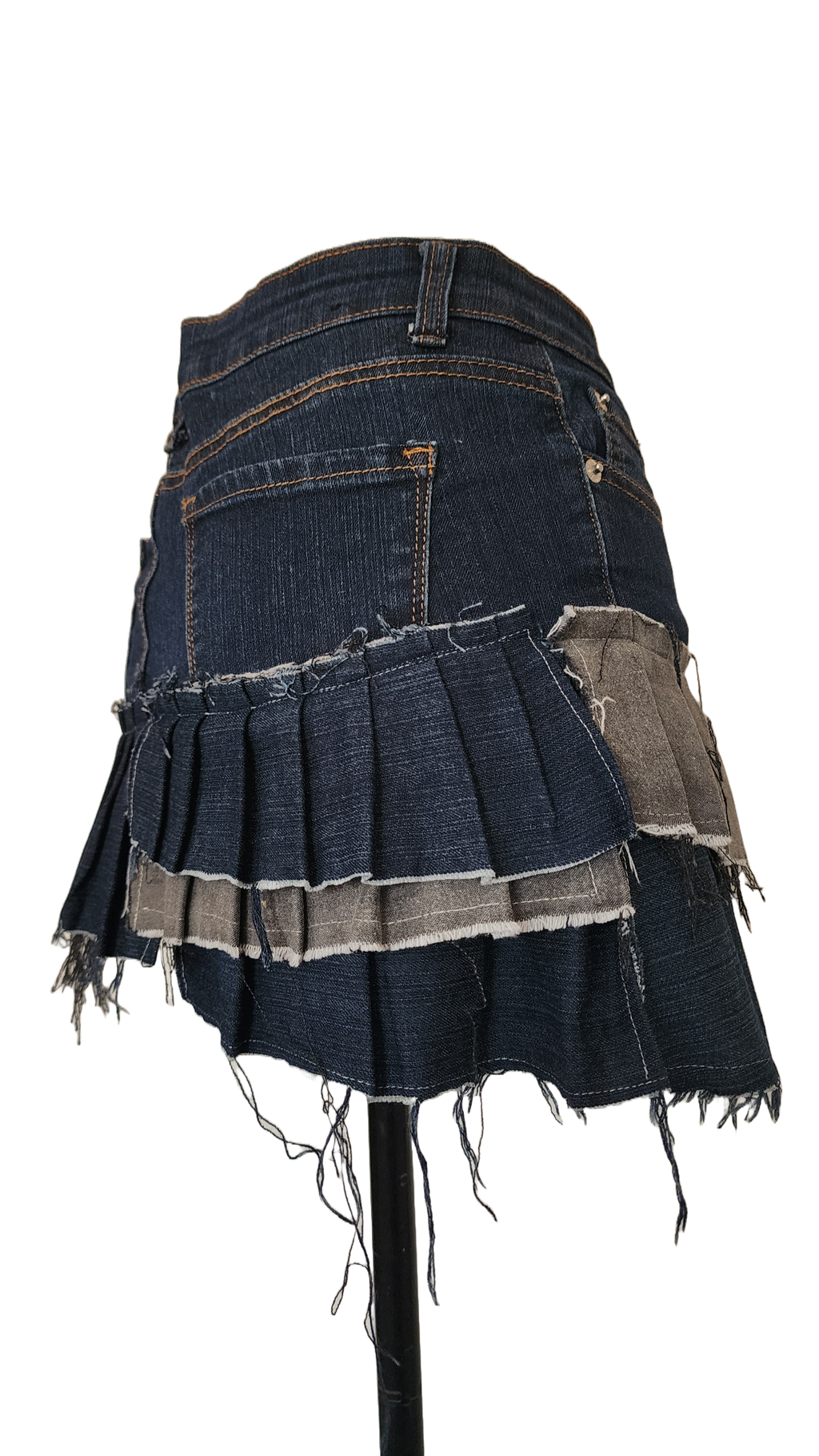 ESVA Ruffle Hem Denim Skirt