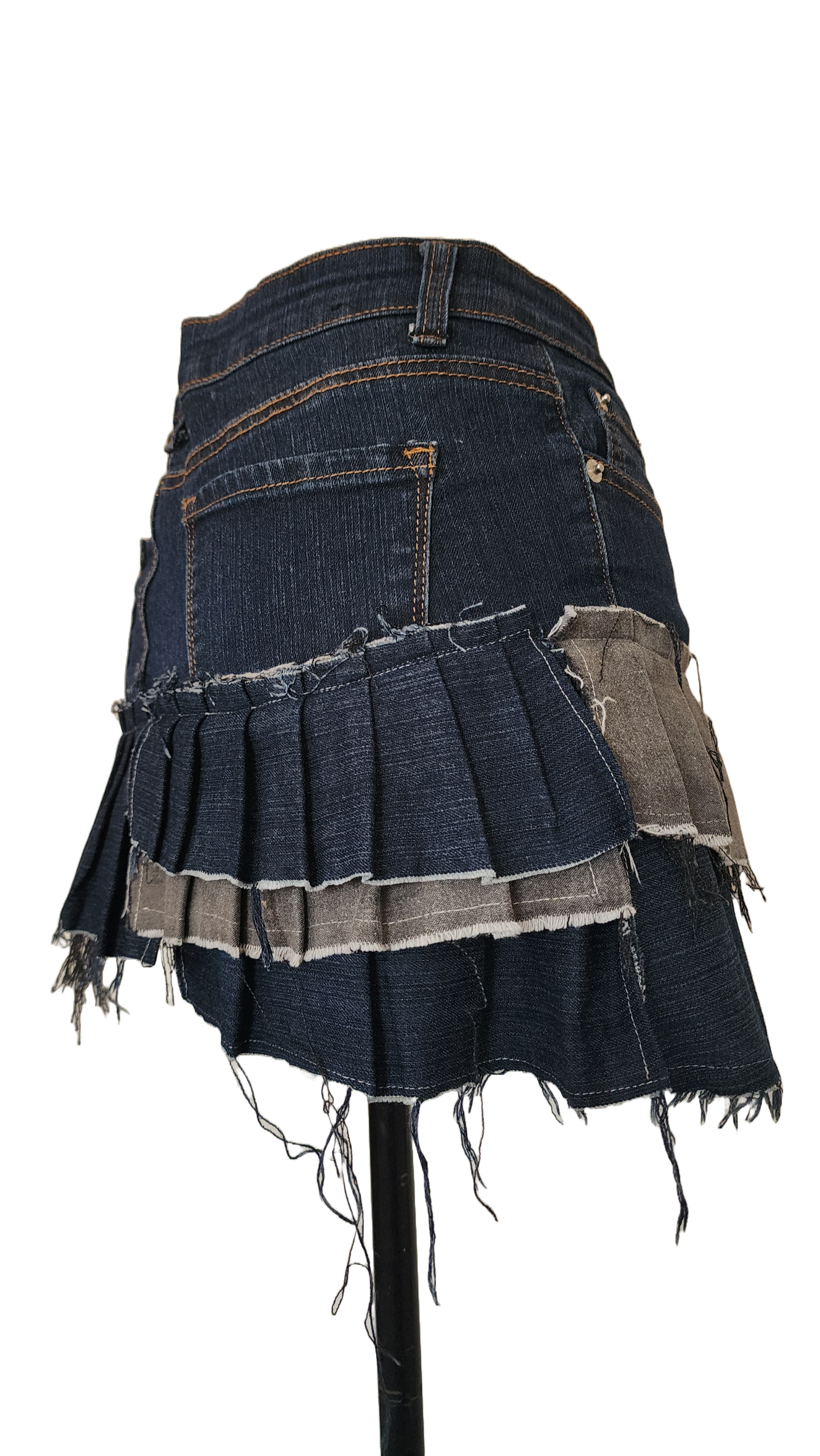 ESVA Ruffle Hem Denim Skirt